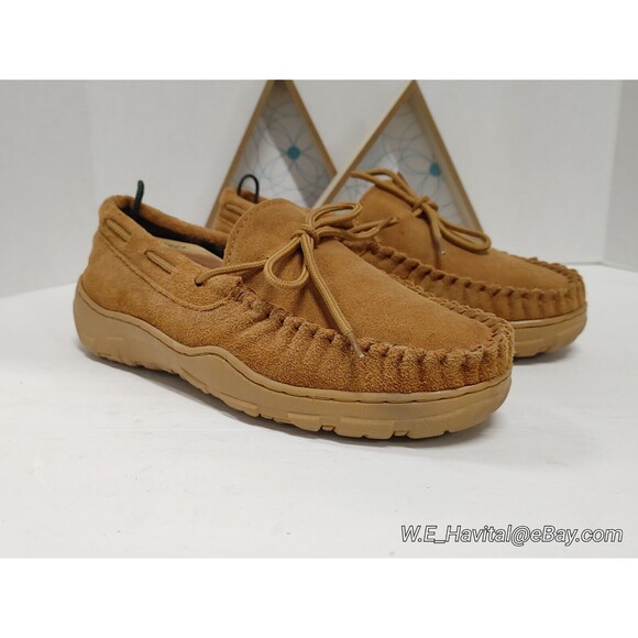 Tamarac Nevada Men's Size 9M Leather Upper Polar Fleece Lined Tan/Brown Slipper - Picture 1 of 15